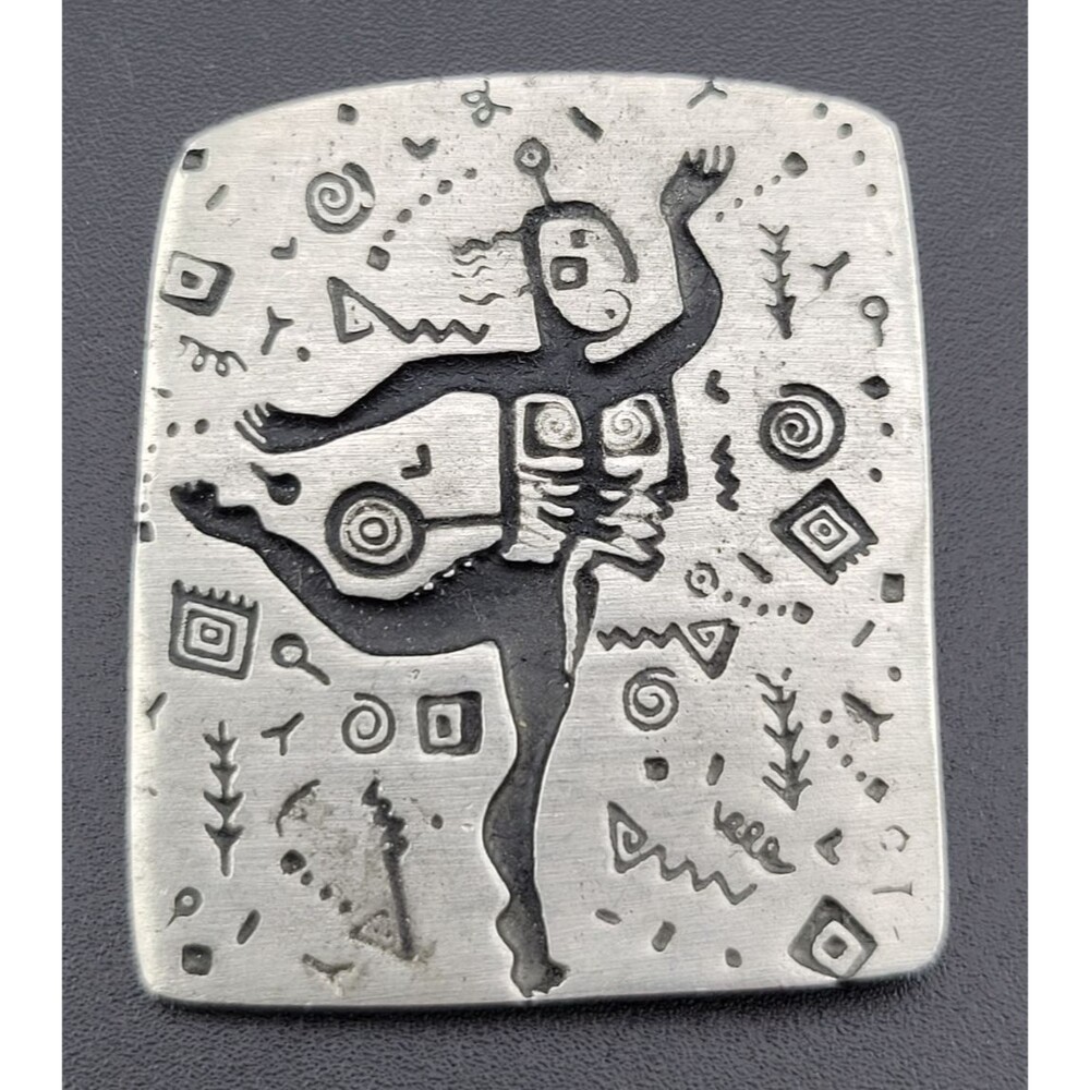 Vintage 1998 Alice Warder Seely Urban Fetishes Delight Makers Petroglyph Brooch